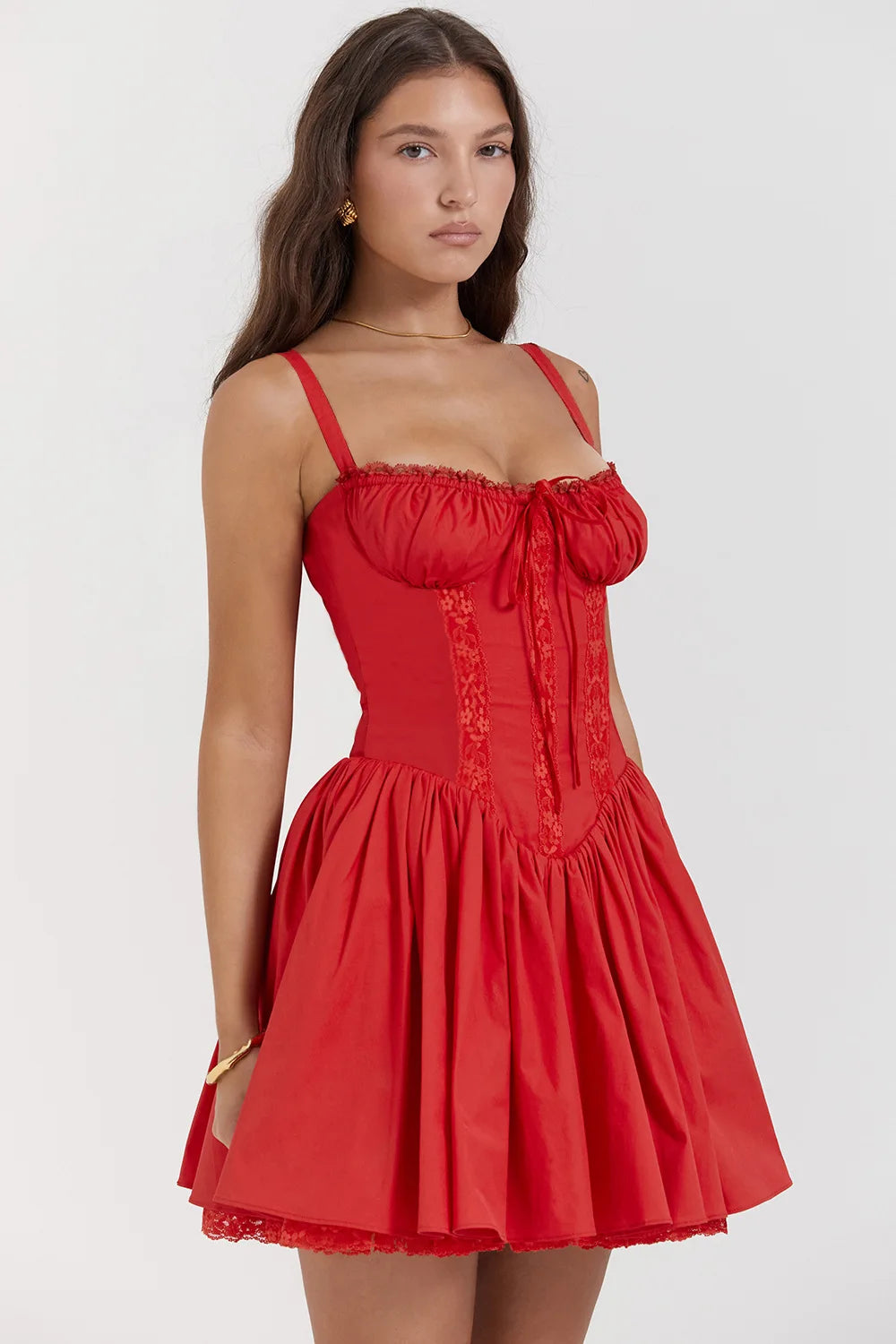 Vestido Curto Floral com Corpete — foto 46 | Tolobasao
