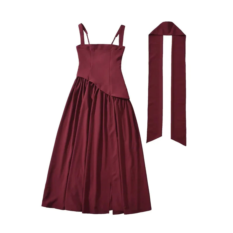 Vestido Comprido com Corpete, Laço e Fenda — foto 12 | Tolobasao