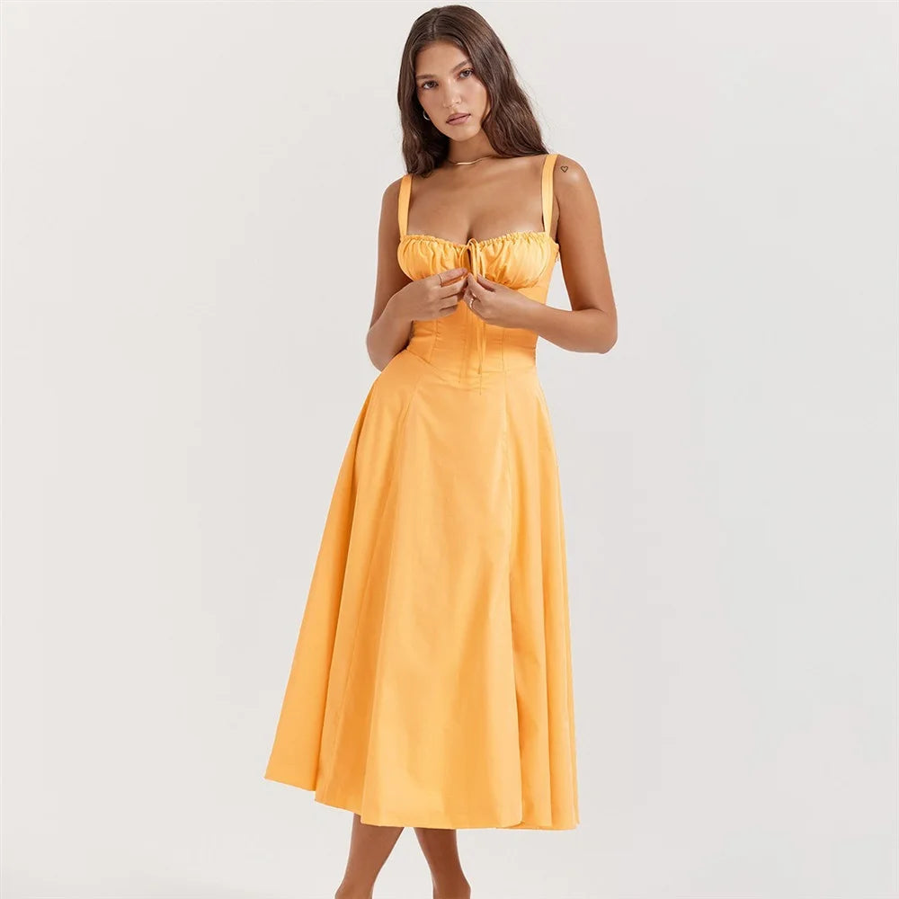 Vestido Midi com Corpete e Atacadores — foto 39 | Tolobasao
