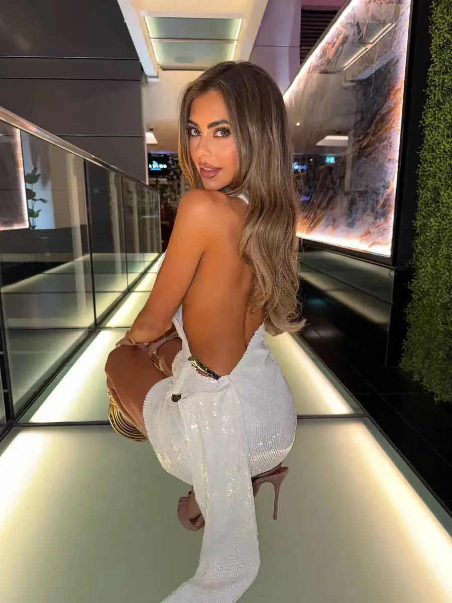 Vestido Curto com Lantejoulas e Decote de Um Ombro — foto 14 | Tolobasao