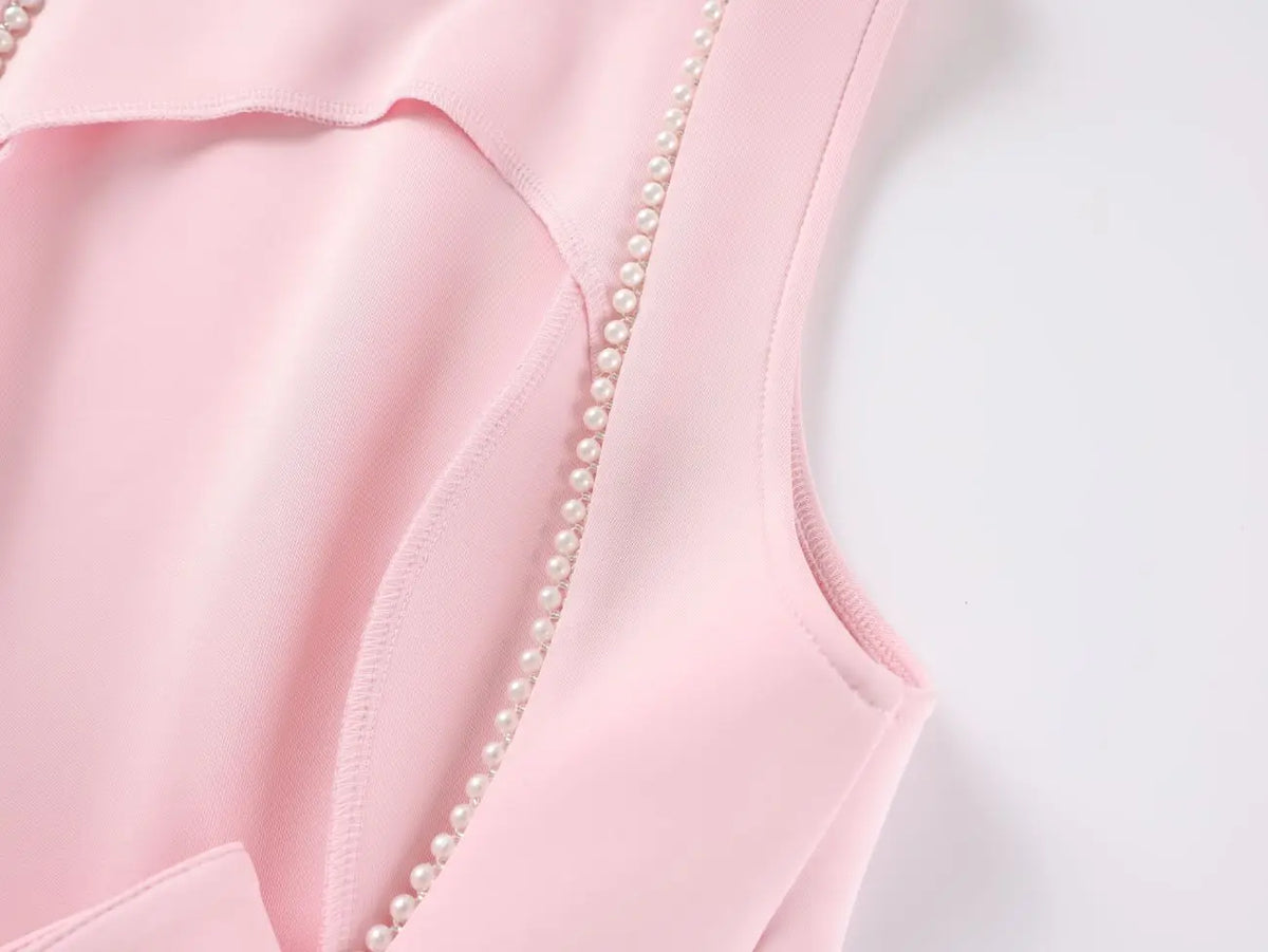 Vestido Curto com Laço de Pérolas e Costas Descobertas — foto 16 | Tolobasao