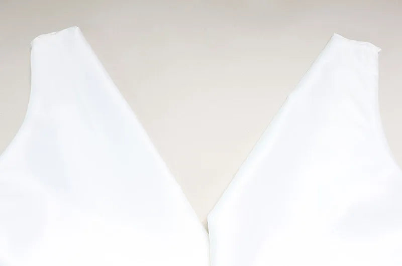 Vestido Comprido Acetinado com Costas Descobertas — Branco — foto 14 | Tolobasao