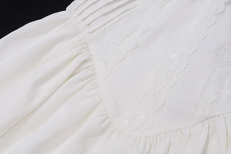 Vestido Curto Branco com Corpete de Renda — foto 16 | Tolobasao