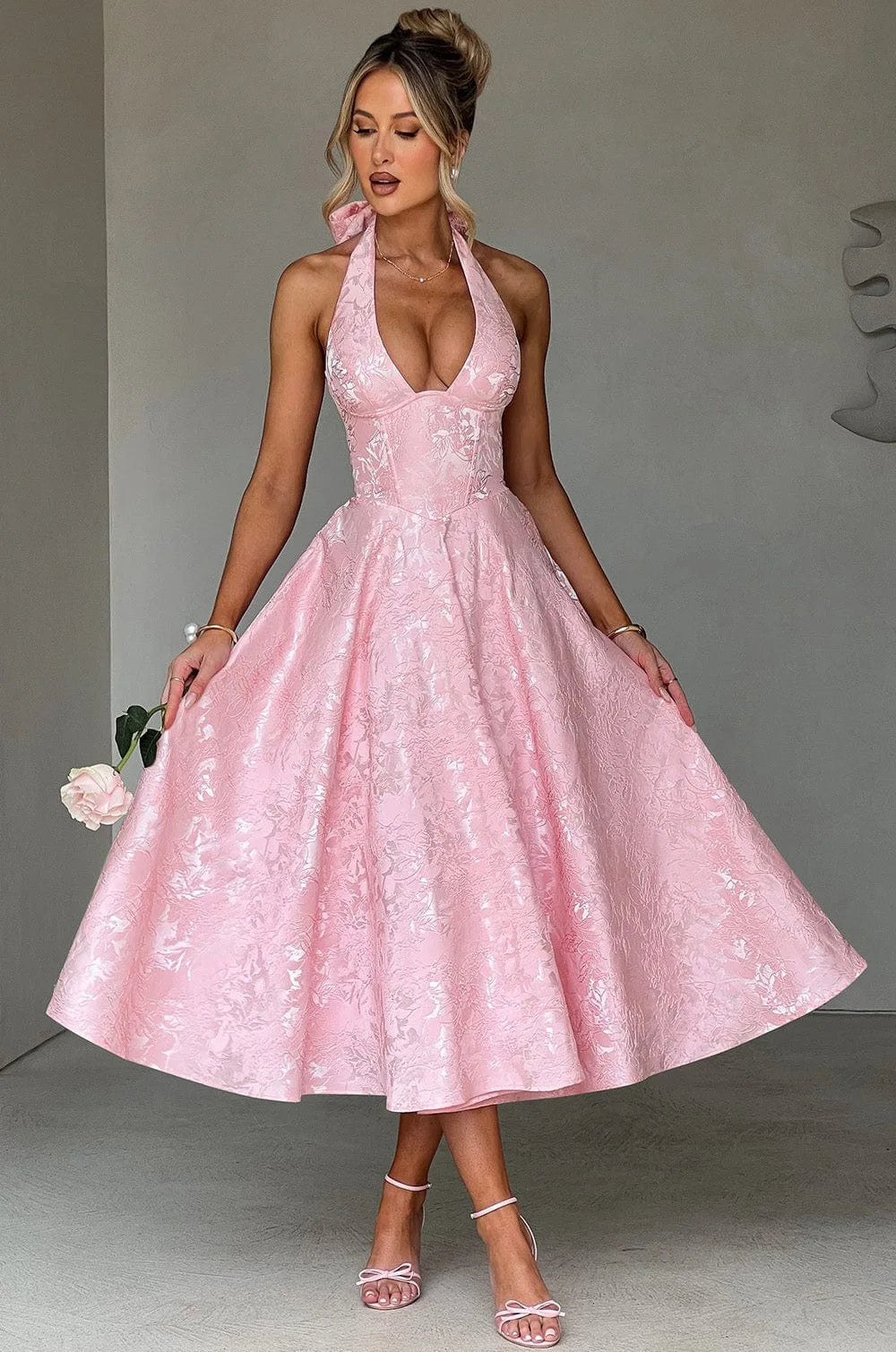 Vestido Comprido com Laço e Corpete — foto 1 | Tolobasao