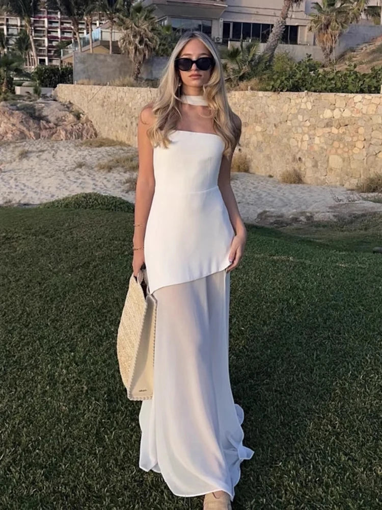 Vestido Comprido sem Alças com Tule — foto 20 | Tolobasao