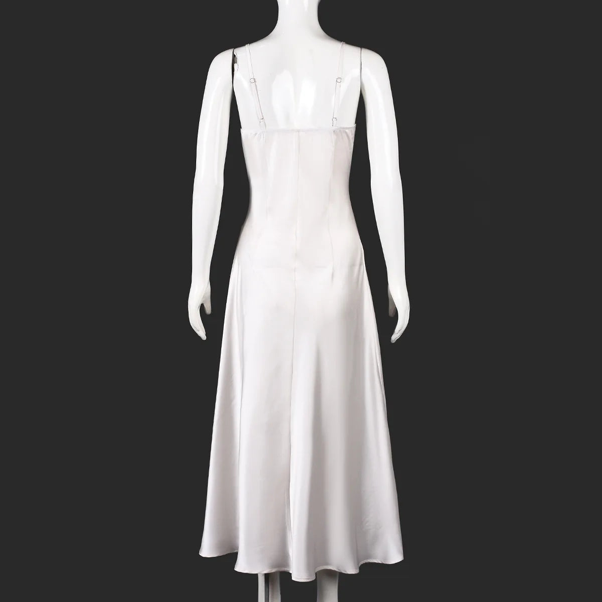 Vestido Comprido de Cetim com Renda — foto 20 | Tolobasao
