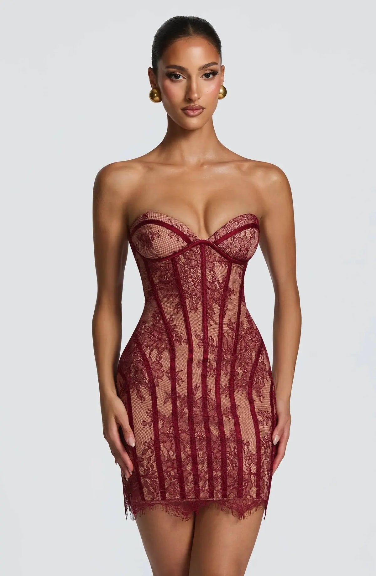 Vestido Comprido de Renda com Corpete — foto 24 | Tolobasao