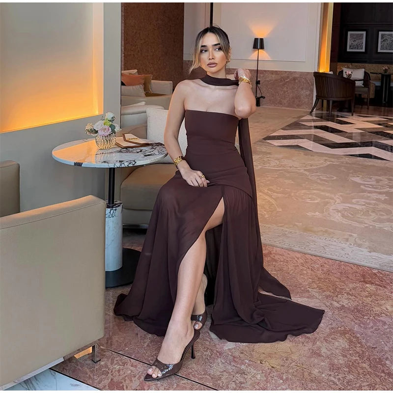 Vestido Comprido sem Alças com Tule — foto 30 | Tolobasao