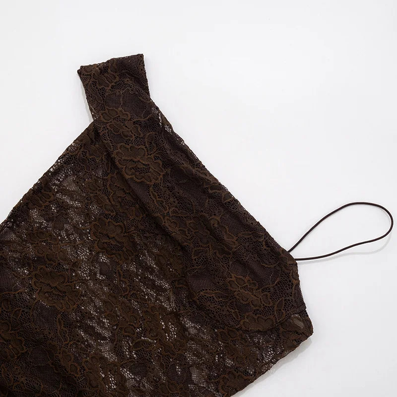 Vestido Comprido de Um Ombro com Renda — foto 27 | Tolobasao