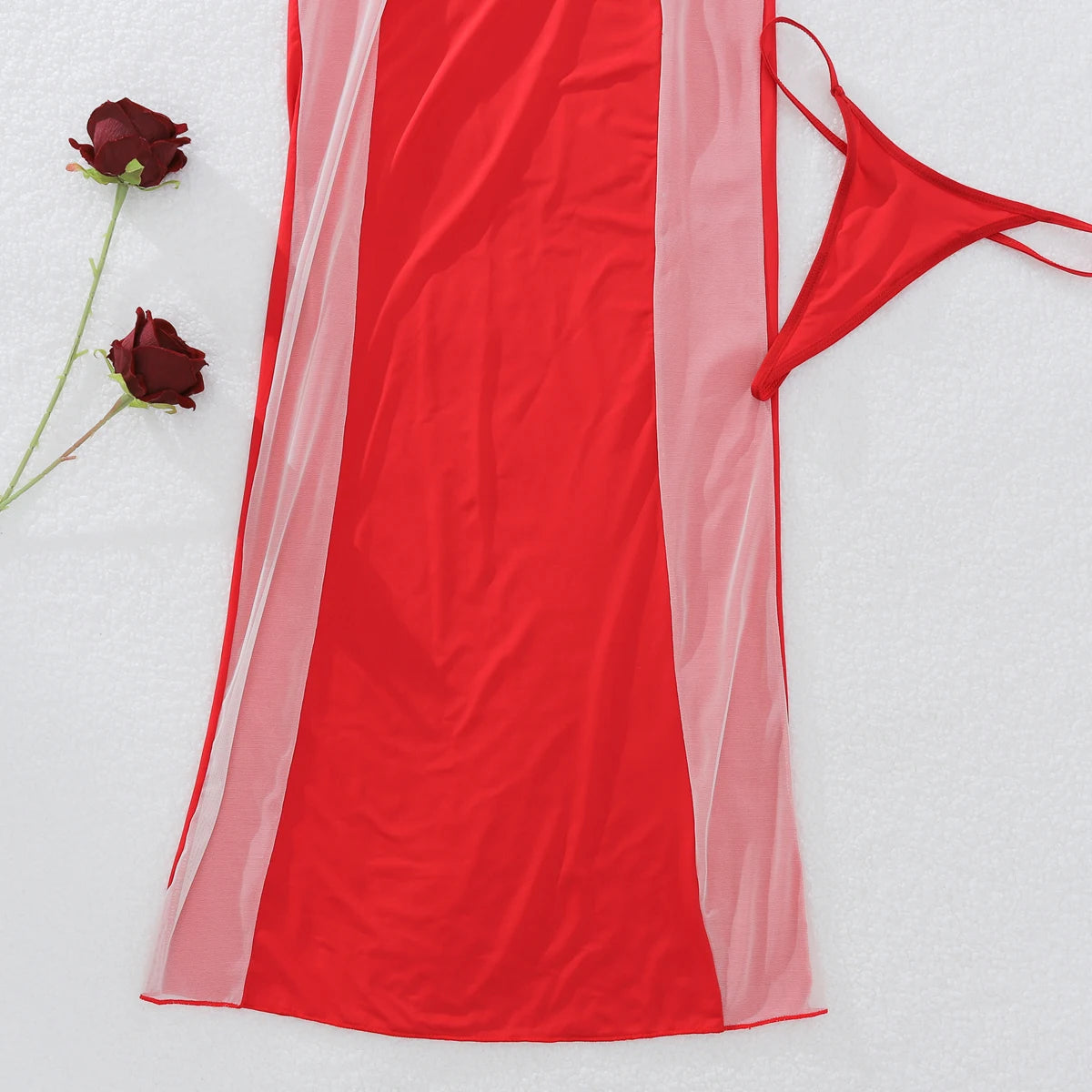 Vestido Comprido com Decote Halter e Costas Descobertas — Vermelho — foto 18 | Tolobasao
