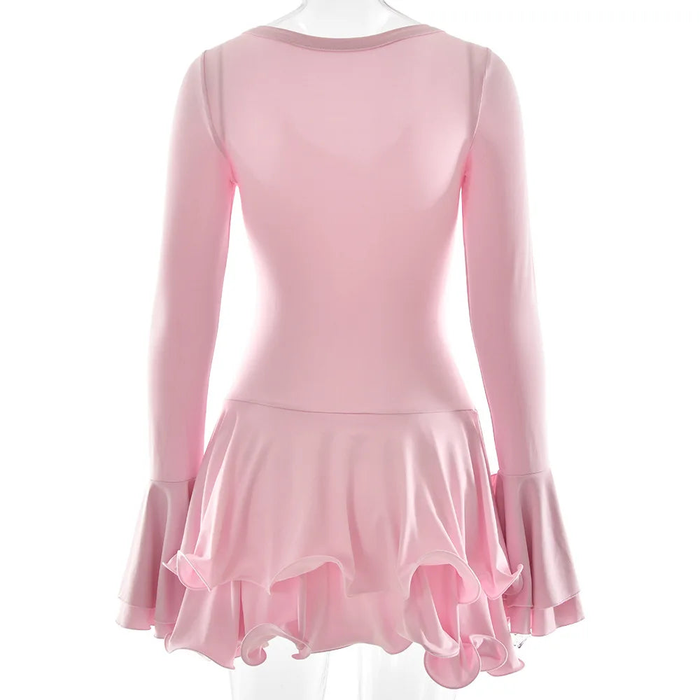 Vestido Curto com Folhos e Mangas Amplas — foto 11 | Tolobasao