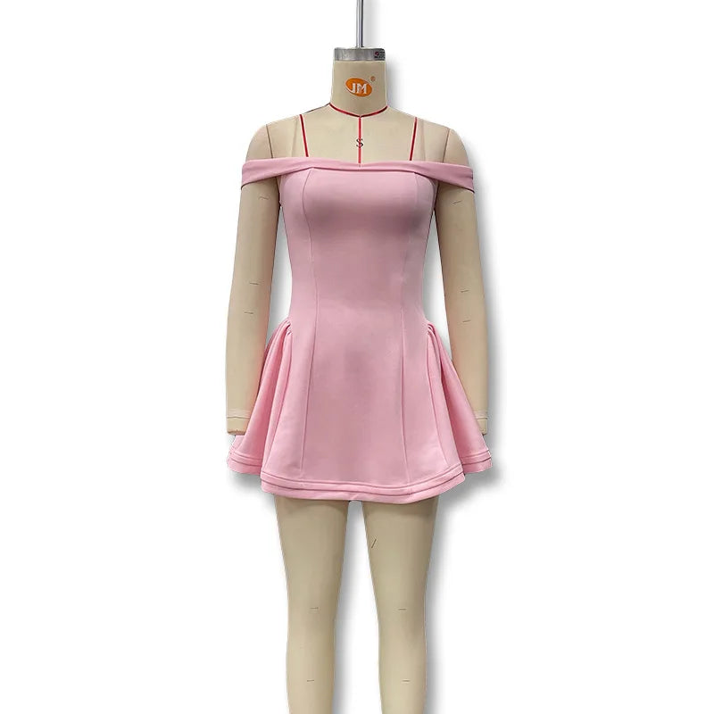 Vestido Curto Rosa de Ombros Descobertos — foto 19 | Tolobasao