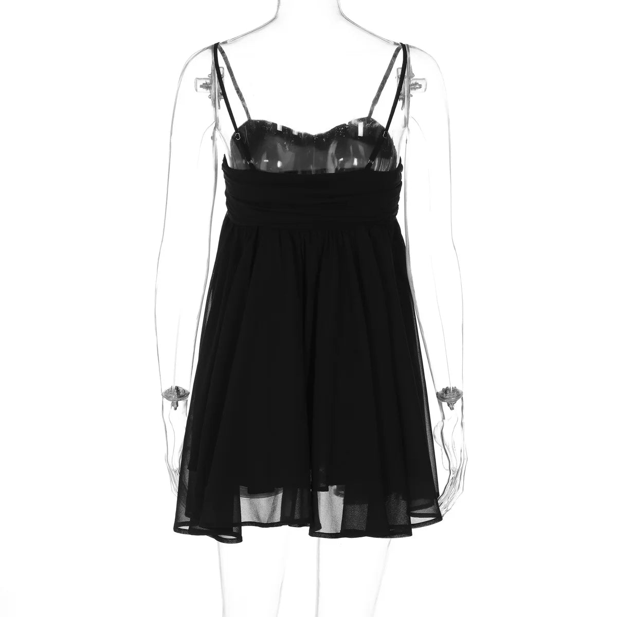Vestido Curto de Chiffon com Alças — foto 11 | Tolobasao