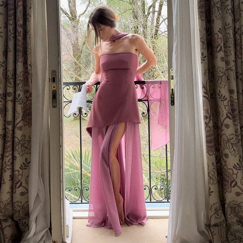 Vestido Comprido sem Alças com Tule — foto 27 | Tolobasao