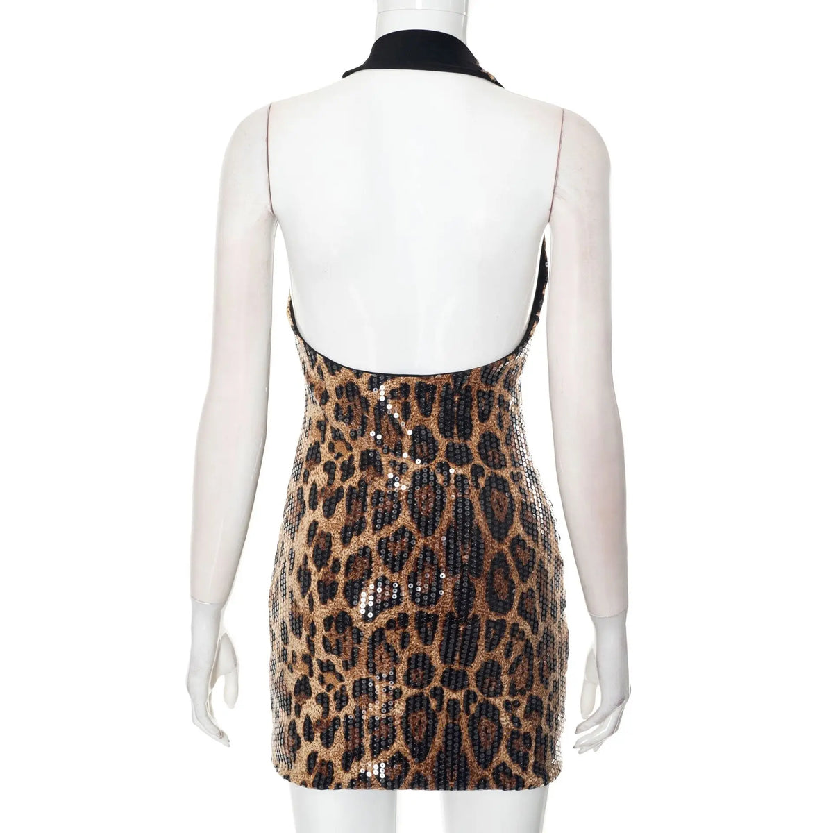 Vestido Curto com Lantejoulas e Decote em V — foto 10 | Tolobasao