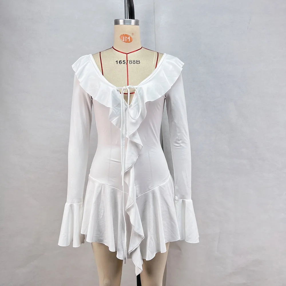Vestido Curto com Folhos e Mangas Amplas — foto 29 | Tolobasao
