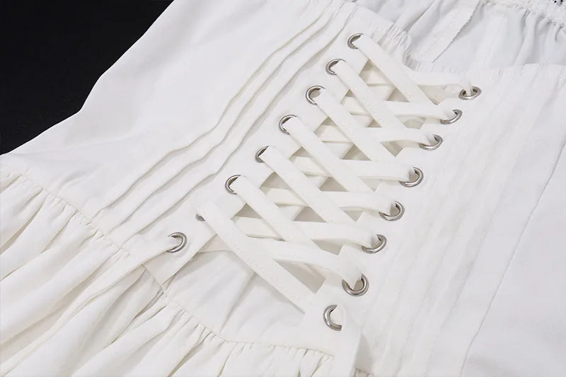 Vestido Curto Branco com Corpete de Renda — foto 18 | Tolobasao