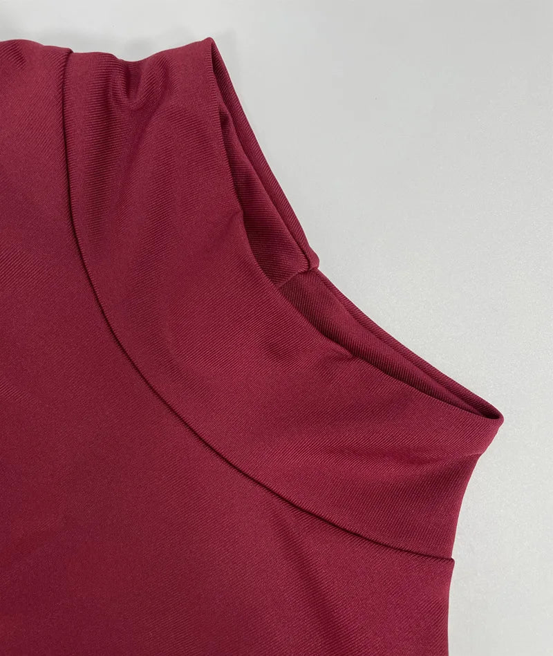 Vestido Comprido de Malha com Gola Alta e Costas Descobertas — foto 26 | Tolobasao