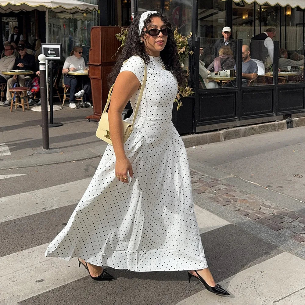 Vestido Comprido Vintage de Bolas sem Mangas — foto 26 | Tolobasao