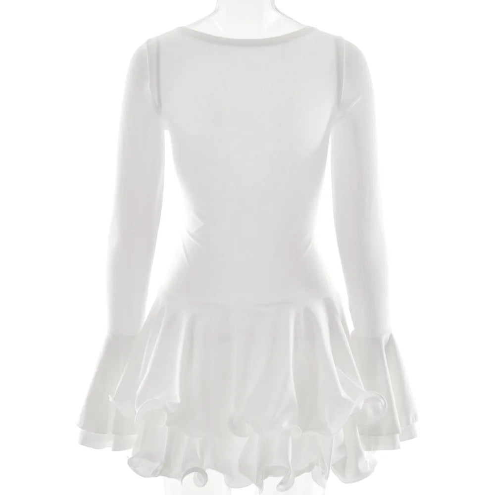 Vestido Curto com Folhos e Mangas Amplas — foto 17 | Tolobasao