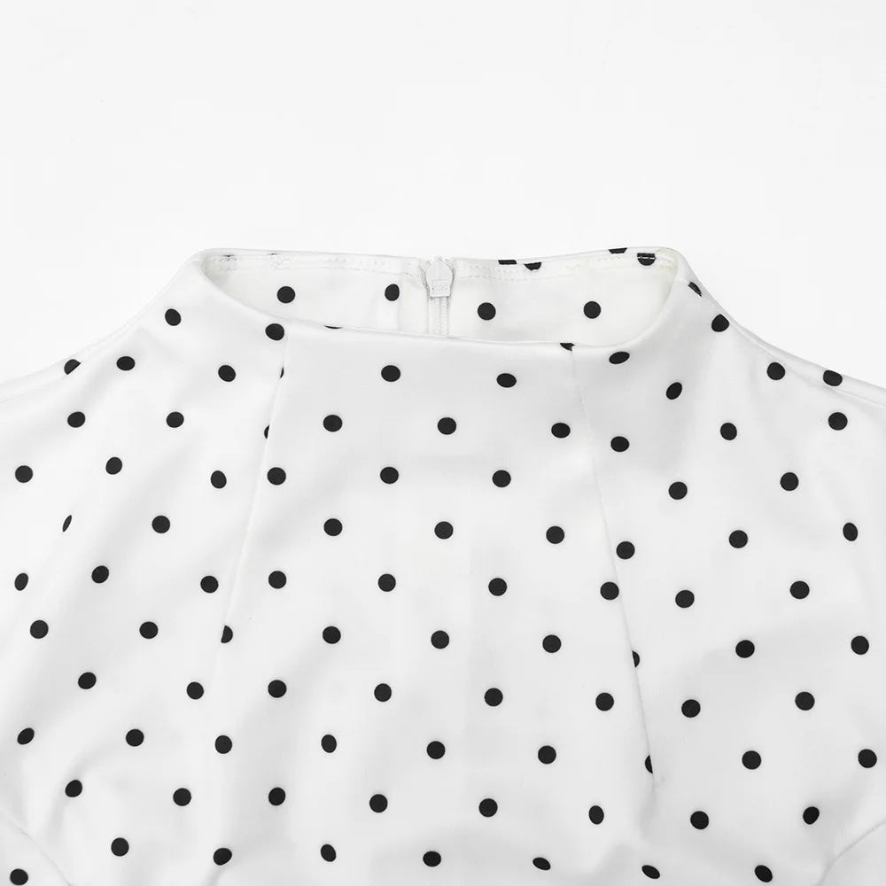 Vestido Comprido Vintage de Bolas sem Mangas — foto 15 | Tolobasao