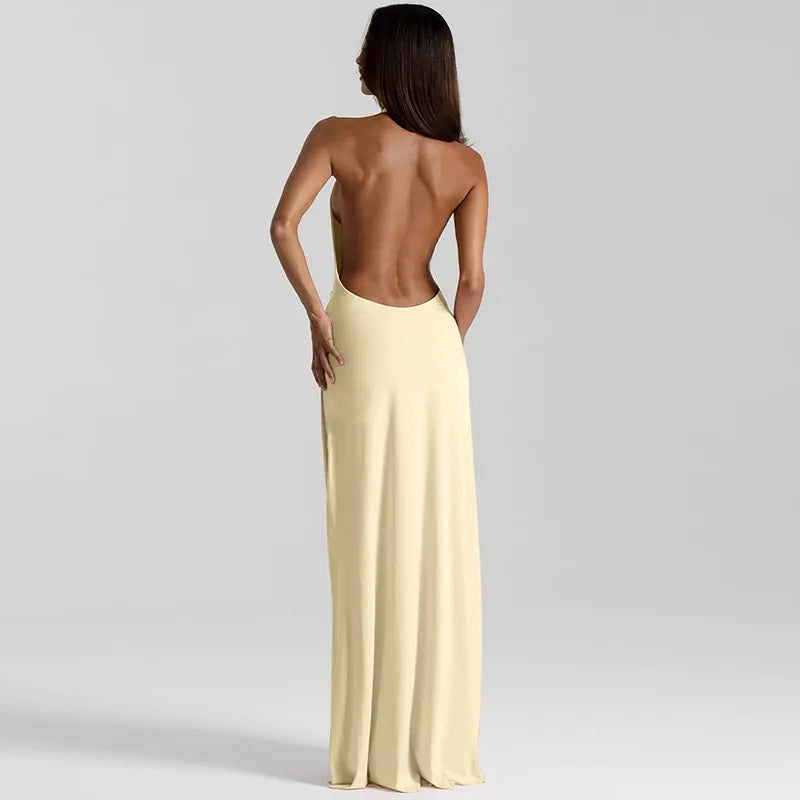 Vestido Comprido com Decote em V e Franzidos — foto 30 | Tolobasao