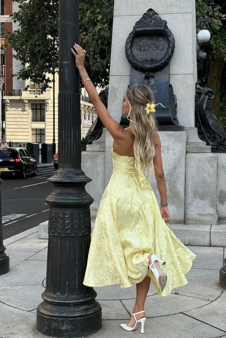 Vestido Comprido com Laço e Corpete — foto 4 | Tolobasao