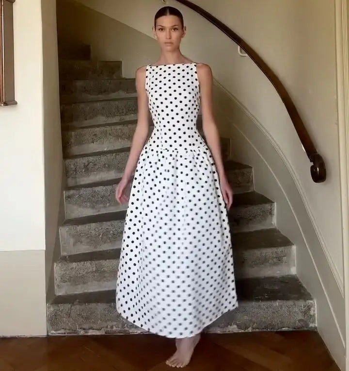 Vestido Comprido de Bolas sem Mangas — foto 19 | Tolobasao