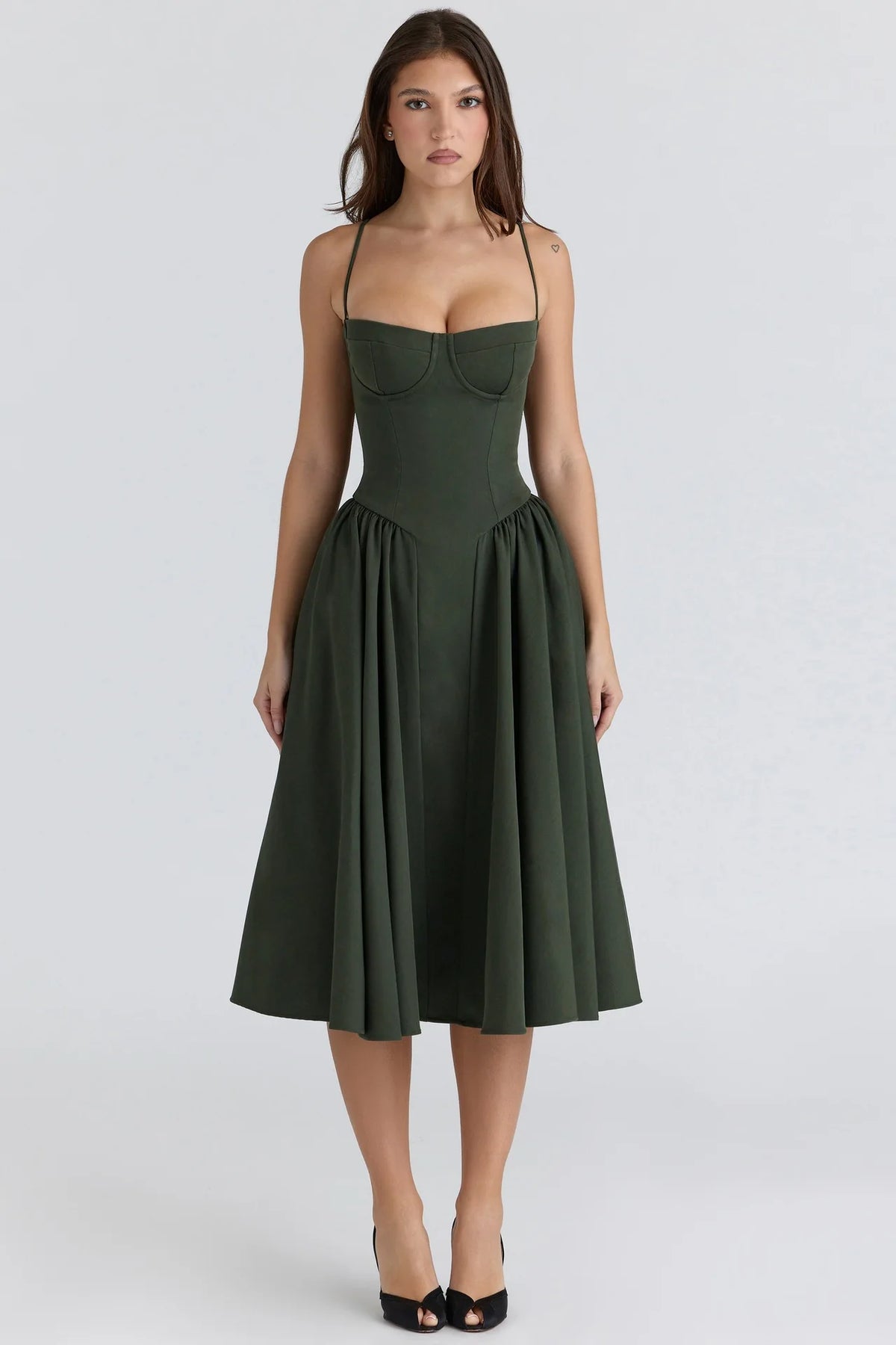 Vestido Midi Floral de Cintura Alta — Modelo A — foto 46 | Tolobasao
