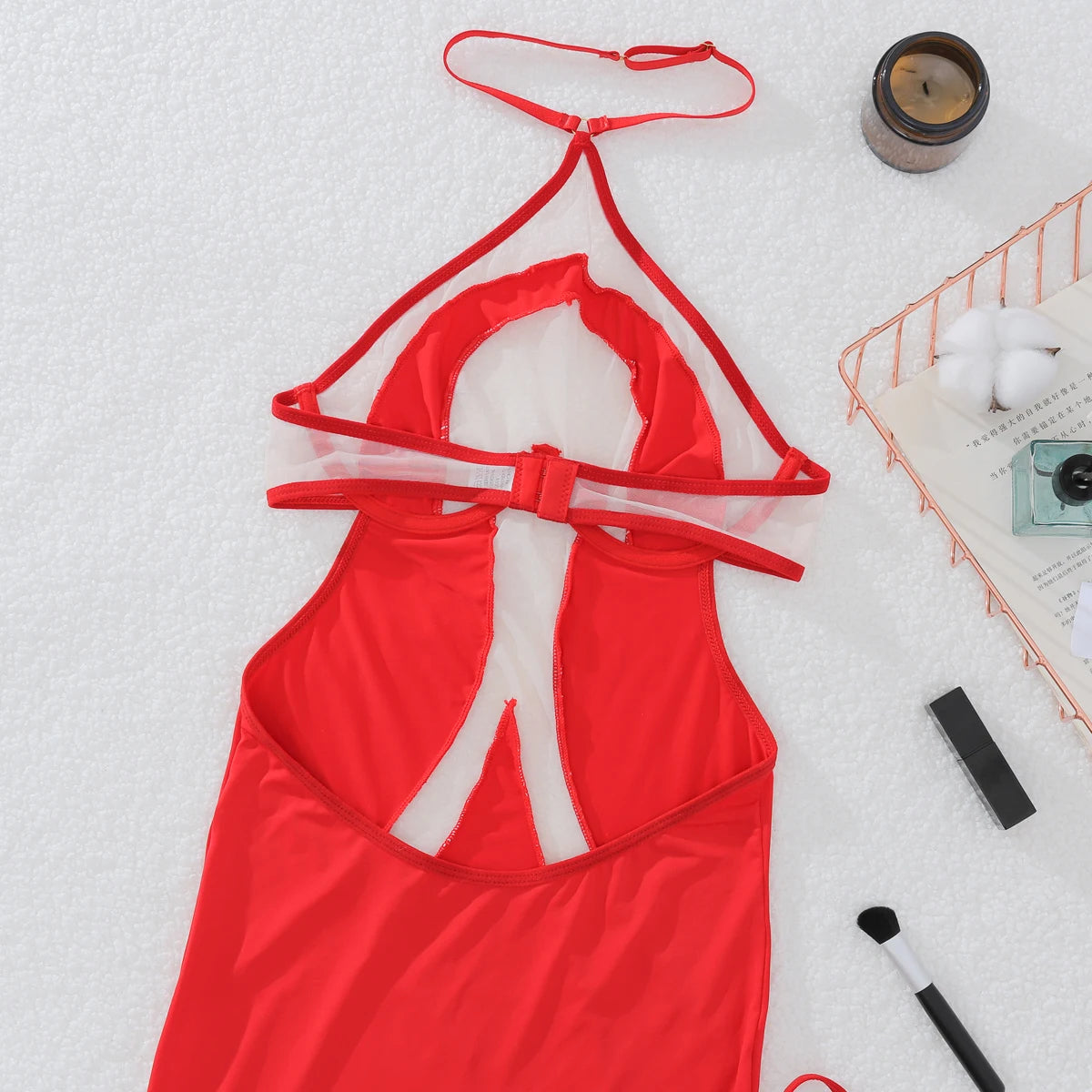 Vestido Comprido com Decote Halter e Costas Descobertas — Vermelho — foto 20 | Tolobasao