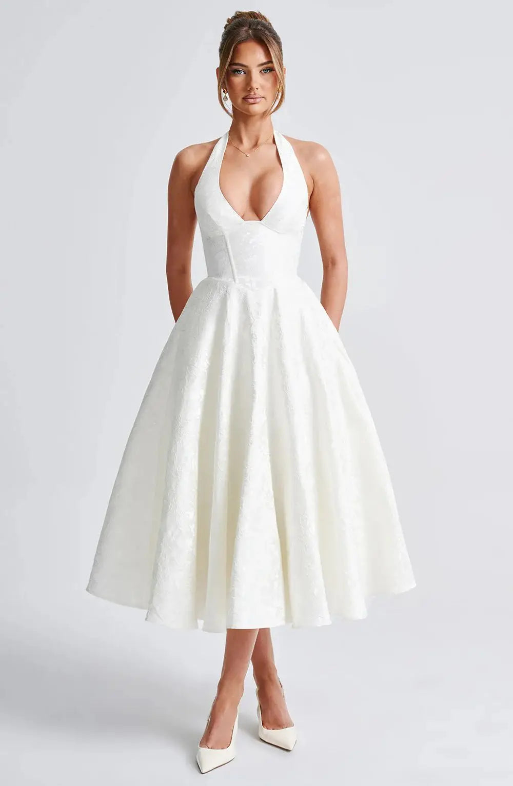 Vestido Comprido com Laço e Corpete — foto 6 | Tolobasao