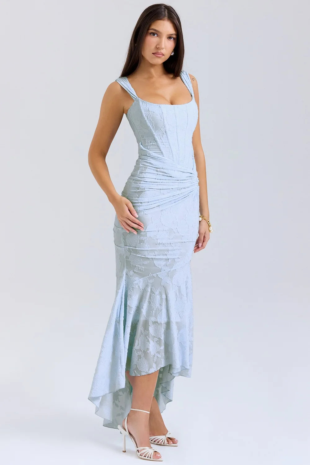 Vestido Comprido sem Alças com Corpete Jacquard — foto 30 | Tolobasao