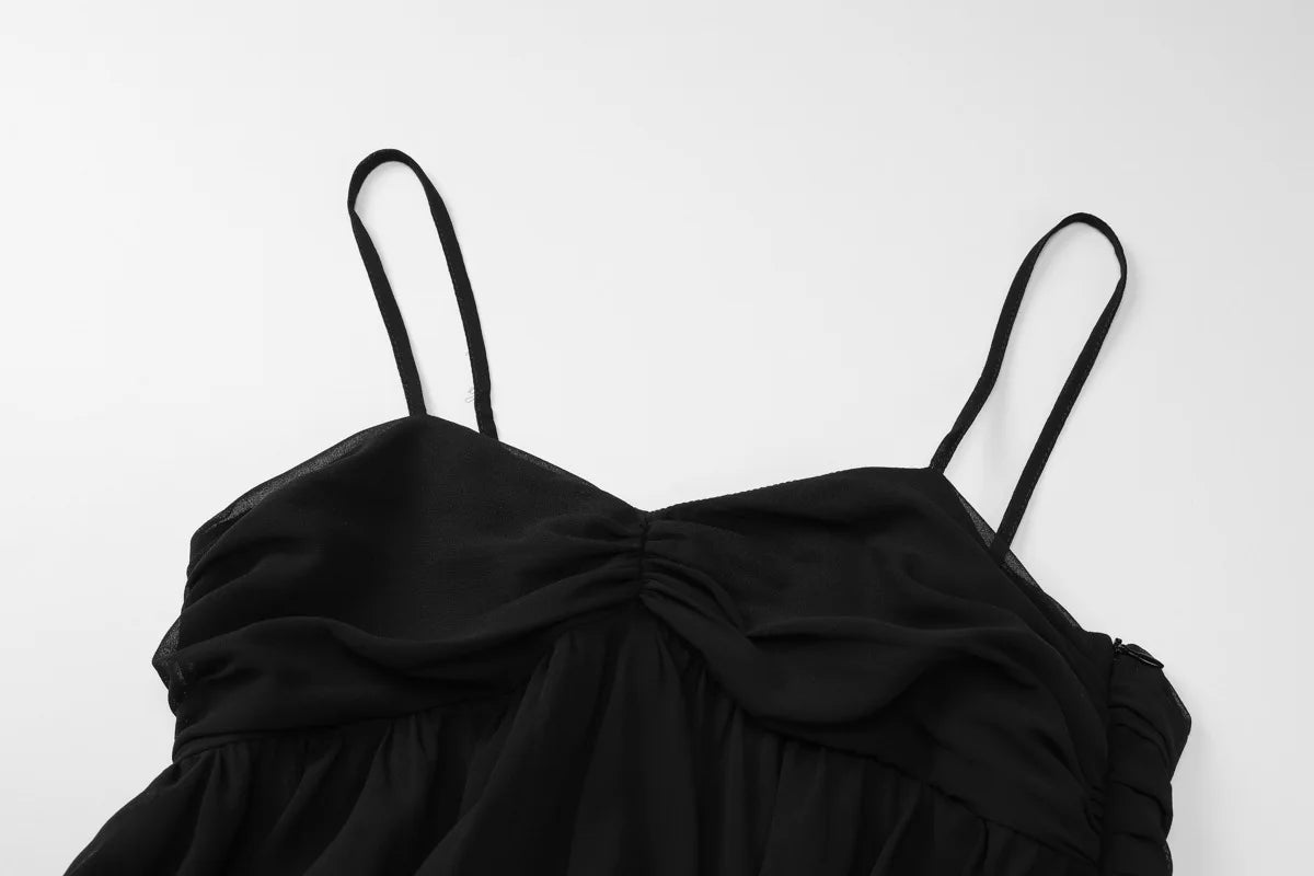 Vestido Curto de Chiffon com Alças — foto 13 | Tolobasao