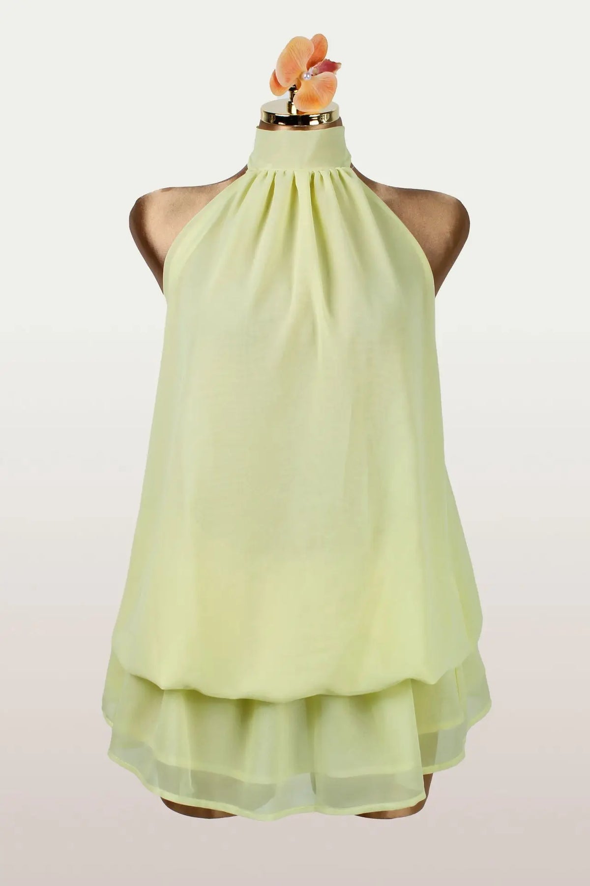 Vestido Curto de Chiffon com Decote Halter — foto 15 | Tolobasao