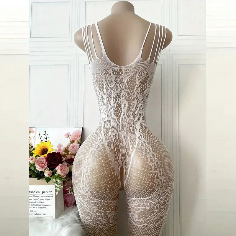 Bodystocking Transparente com Laço