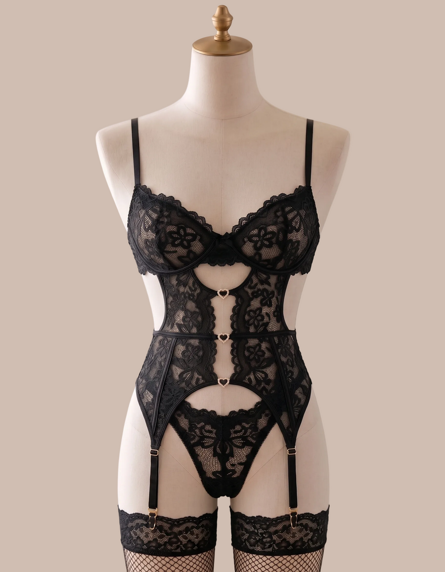 Conjunto Lingerie Renda | Bordada Transparente