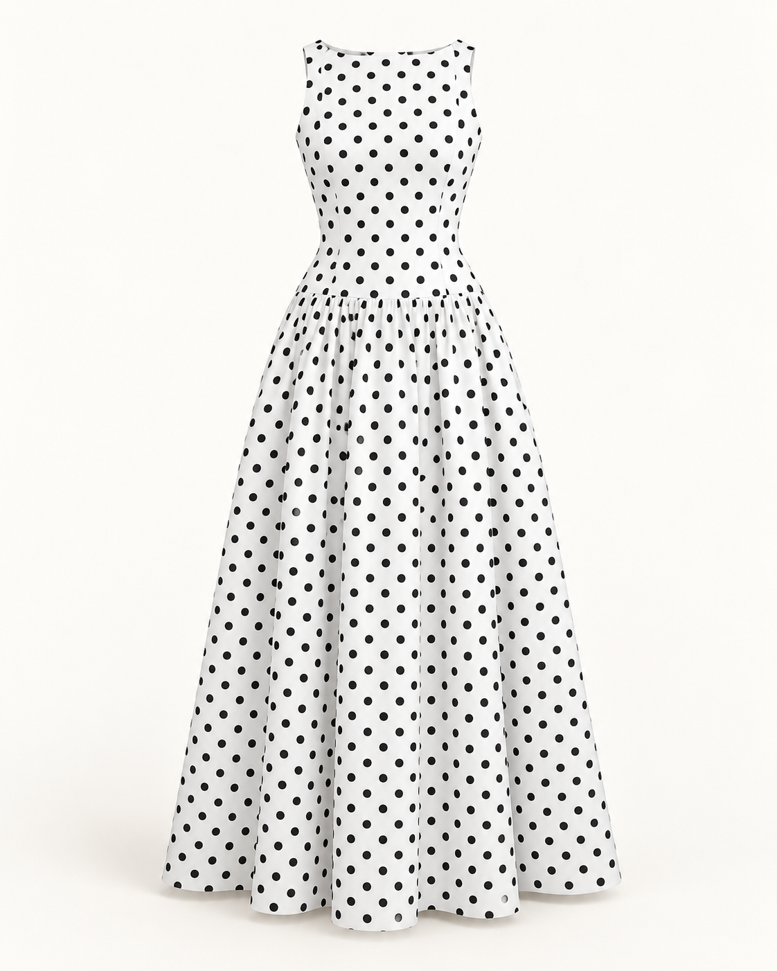 Vestido comprido de bolas sem mangas — imagem do produto