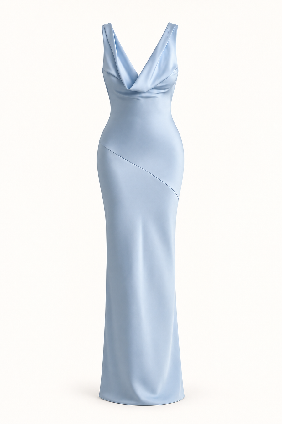 Vestido Comprido de Cetim com Costas Descobertas