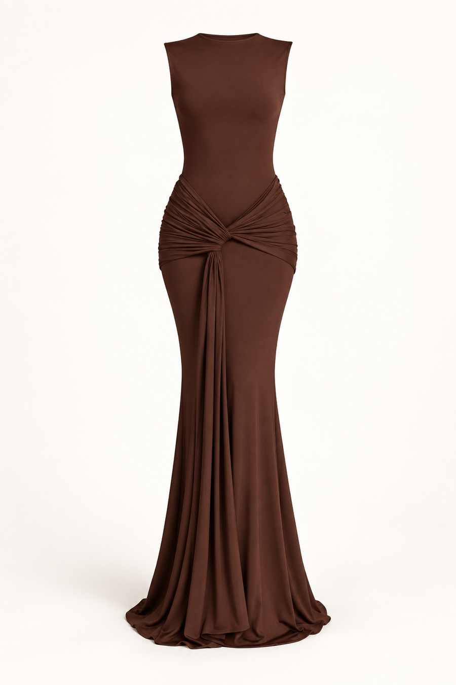 Vestido Comprido sem Mangas com Costas Descobertas