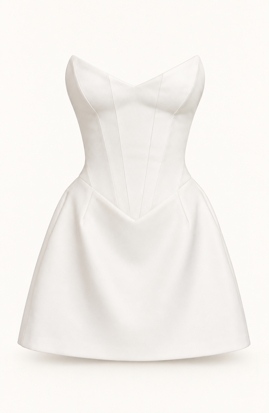 Vestido Curto Branco sem Alças com Corpete
