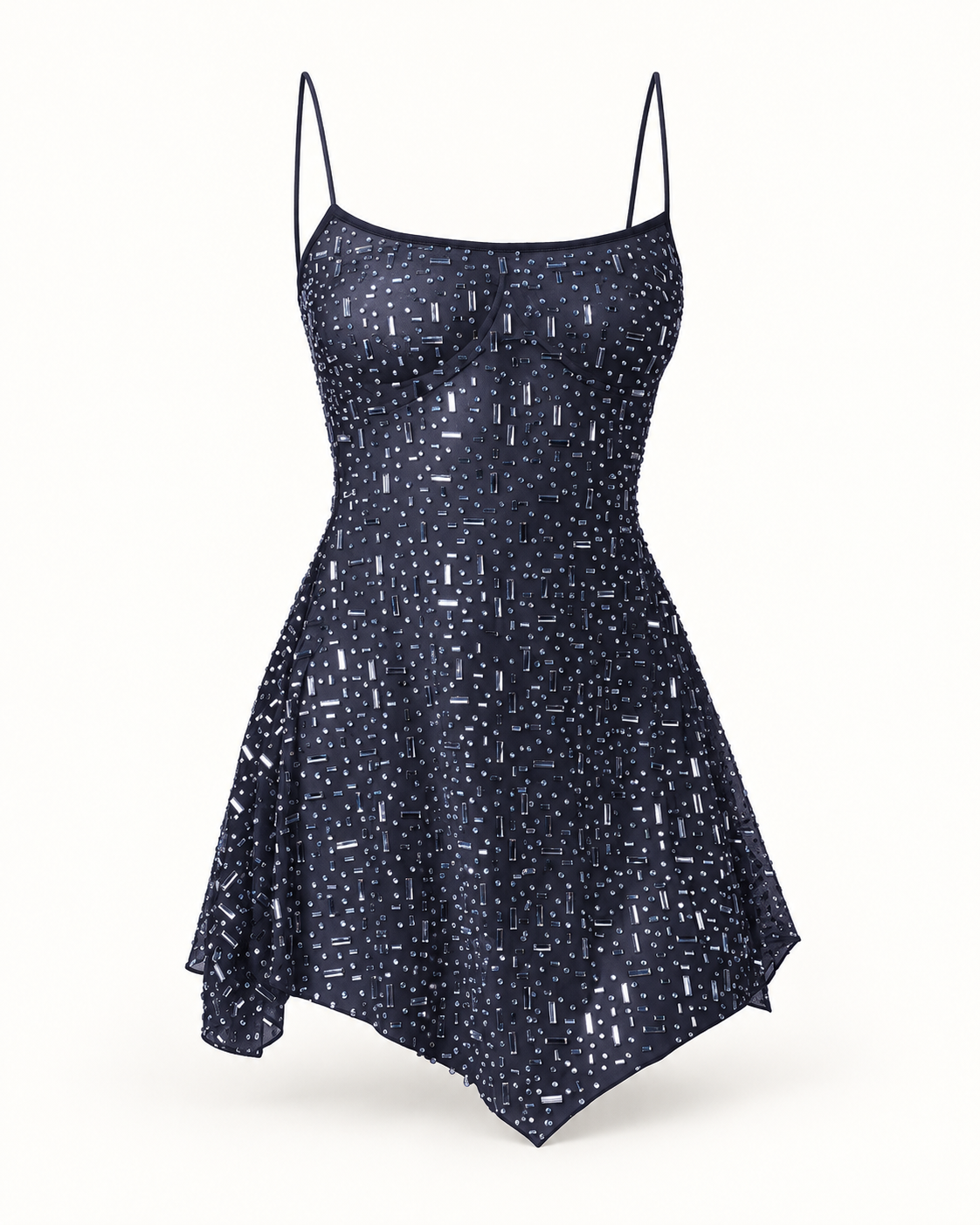Vestido Curto com Brilho e Pedrarias