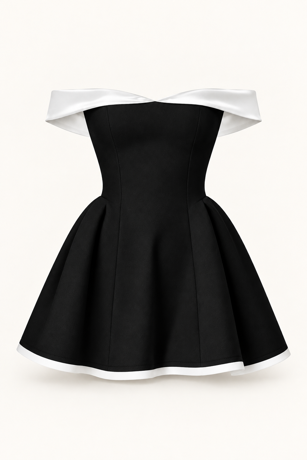 Vestido Curto de Ombros Descobertos em Preto — imagem de produto | Tolobasao