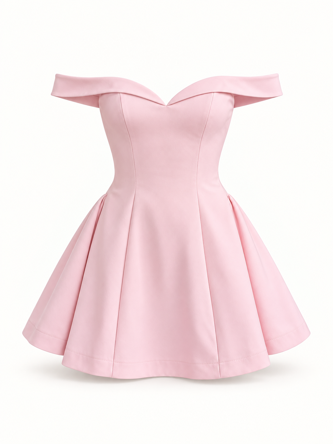 Vestido Curto de Ombros Descobertos em Rosa — imagem de produto | Tolobasao