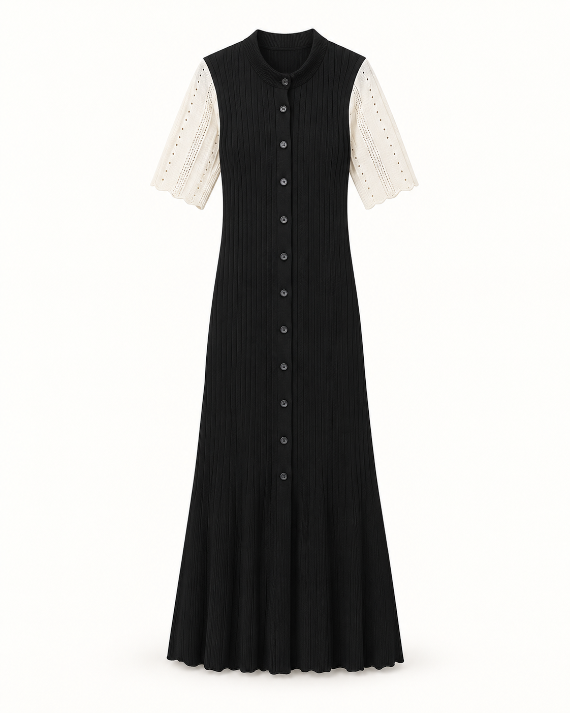 Vestido Midi de Malha com Botões